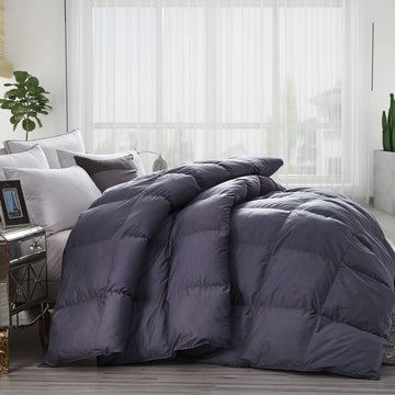 Luxurious California King (Cal King) Size Goose Down Feather Fiber Comforter Duvet Insert, 108 X 98 inches, 100%