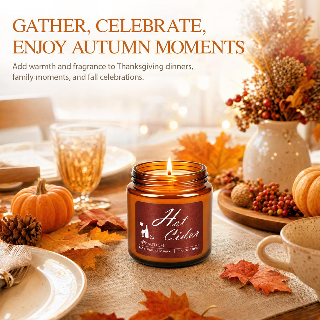 Fall Scented Candles, 6 Pack Fall Candles Scented Natural Soy Wax