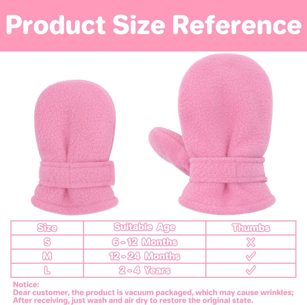 2 Pairs Baby Mittens Winter Toddler Mittens Warm Fleece Infang Gloves for Boys Girls Toddler Winter Gloves for Kids