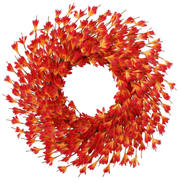 26 Inch Fall Wreath for Front Door, Autumn Thanksgiving Decor (Orange)