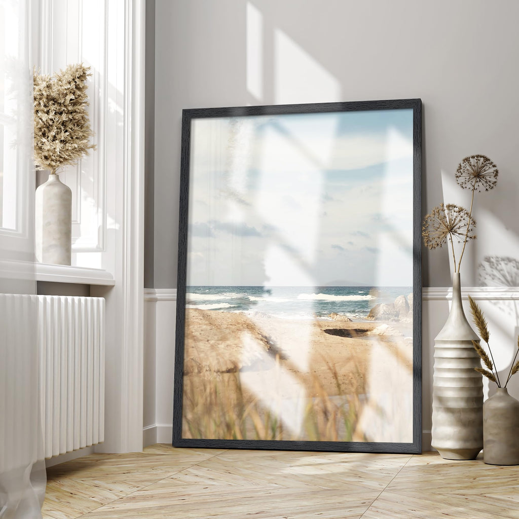 36x48 Solid Wood Picture Frame, Wall Mount, Black Woodgrain, 1 Pack