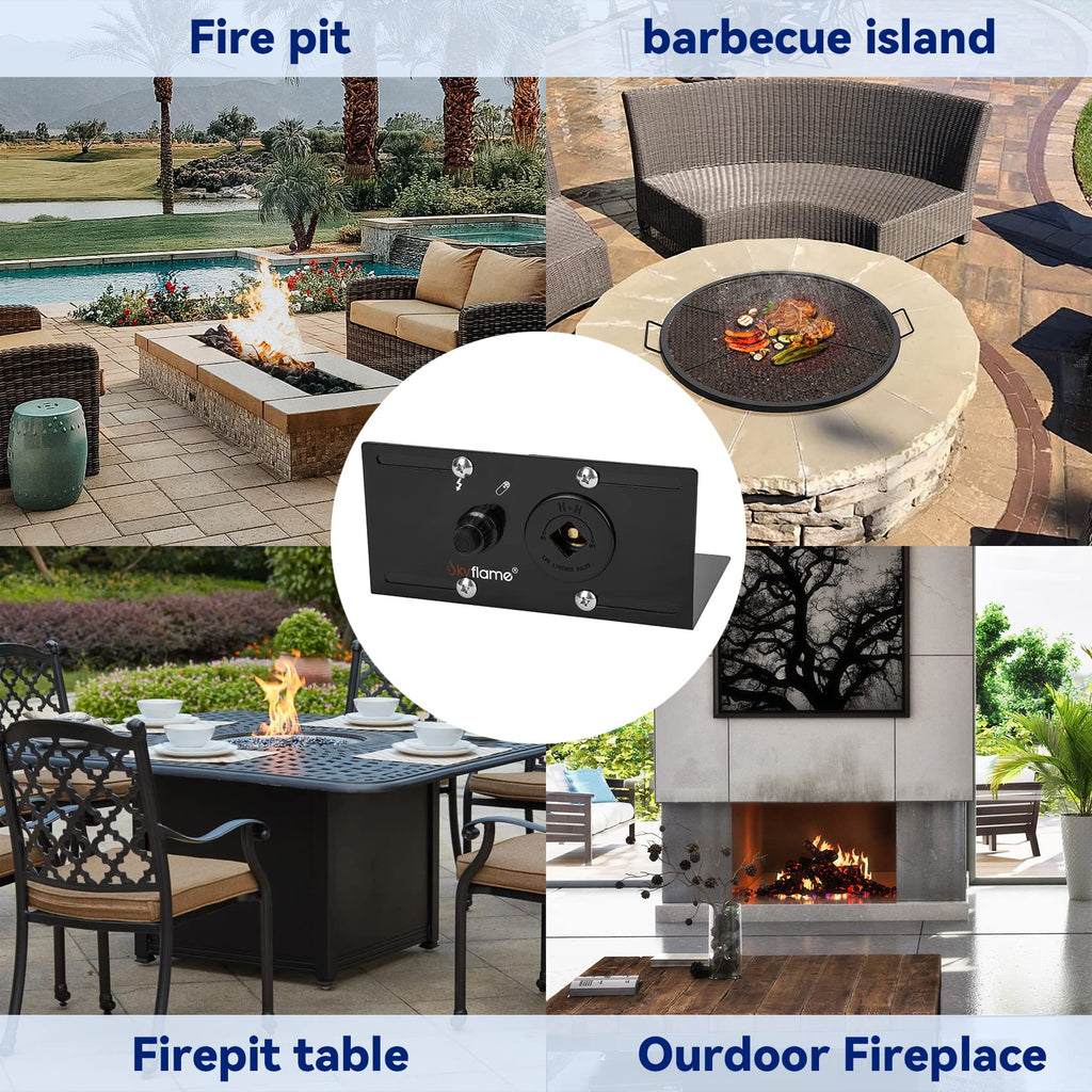 Fire Pit Gas Burner Spark Ignition Kit, Black
