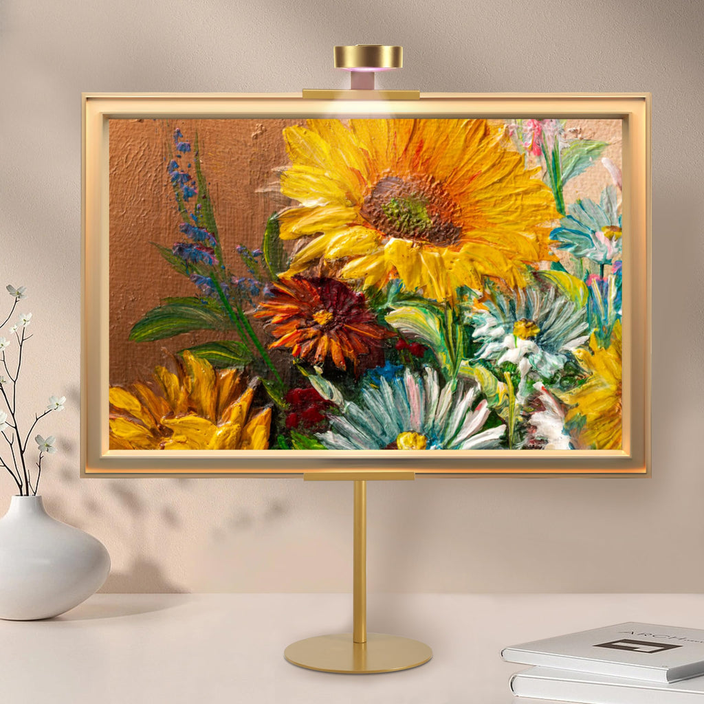 Adjustable Desktop Photo Frame Stand with Magnetic Wall Painting Light, Holds Picture Frames up to 30 Inch