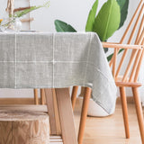 Solid Embroidery Lattice Tablecloth Cotton Linen Dust-Proof Checkered Table Cover Dinning Tabletop D