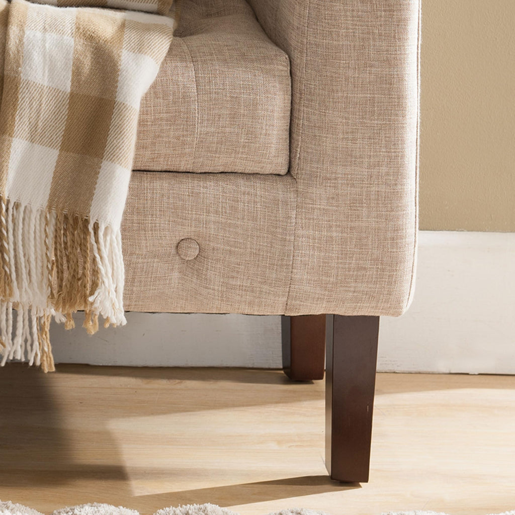 Tufted Design Upholstered Storage Bench Ottoman