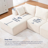 KINGYES 107'' Modular Sectional Sofa, L Shaped Cloud Couch for Living Room