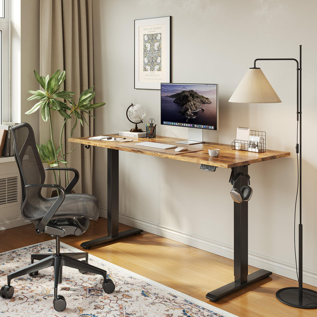 48*24 Inch Height Adjustable Electric Standing Desk, Rustic Brown