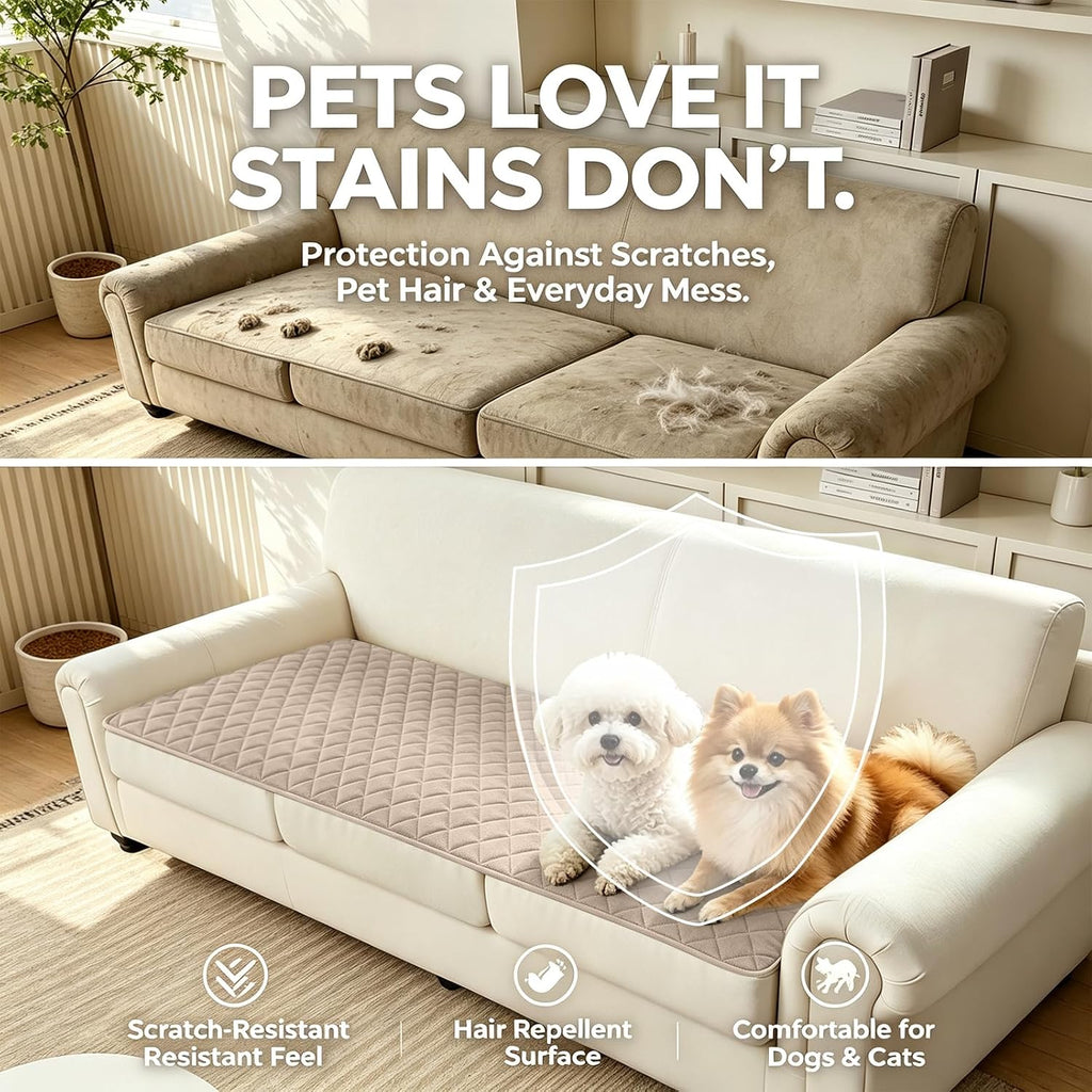 Pet Couch Covers for Sofa Waterproof Plush Dog Sofa Cover Washable