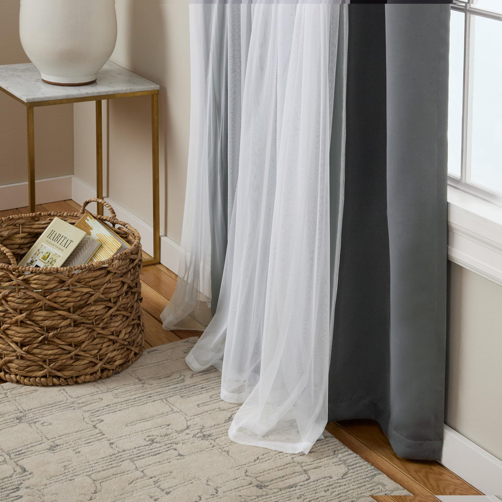 Talia Double Layer Indoor Curtains, Sheer and Room Darkening Blackout, Grommet Top, Energy Efficient, 2-Pack Set