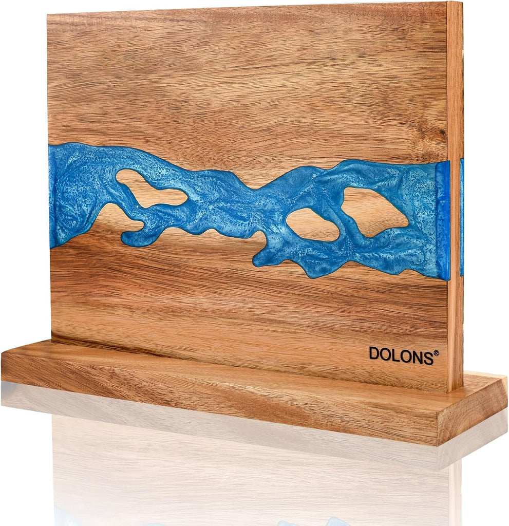 Magnetic Knife Block,Acacia Wood And Res Magnetic Knife Holder,Equipped with strong magnets,Multifunctional Double