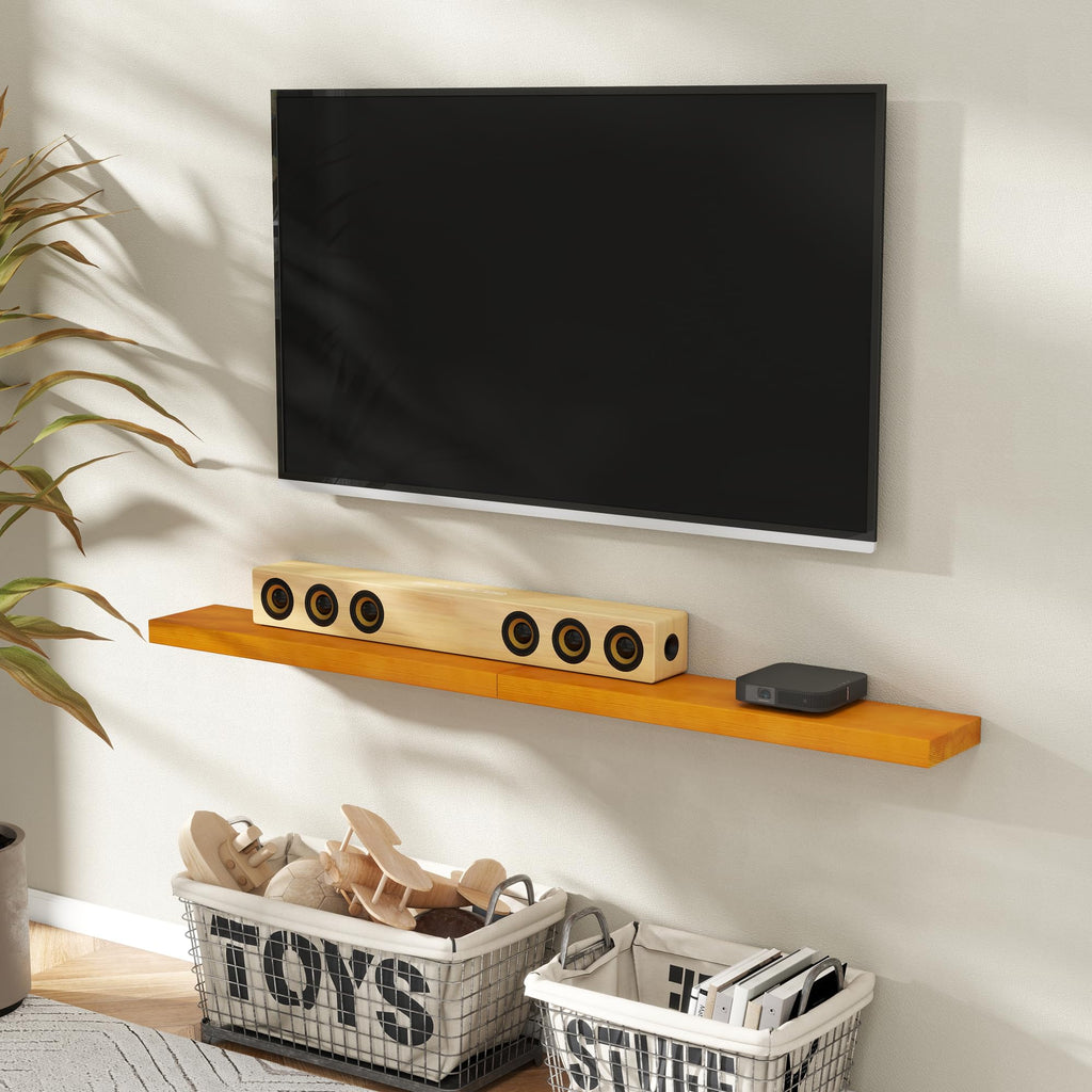 Rustic Wood Floating Shelves, 36'' x 7.7'' x 1.6'', Set of 2