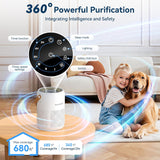 Air Purifiers for Home Bedroom Up to 680 Ft², with H13 HEPA Air Purifier, 360° Intake for Pet Hair, 