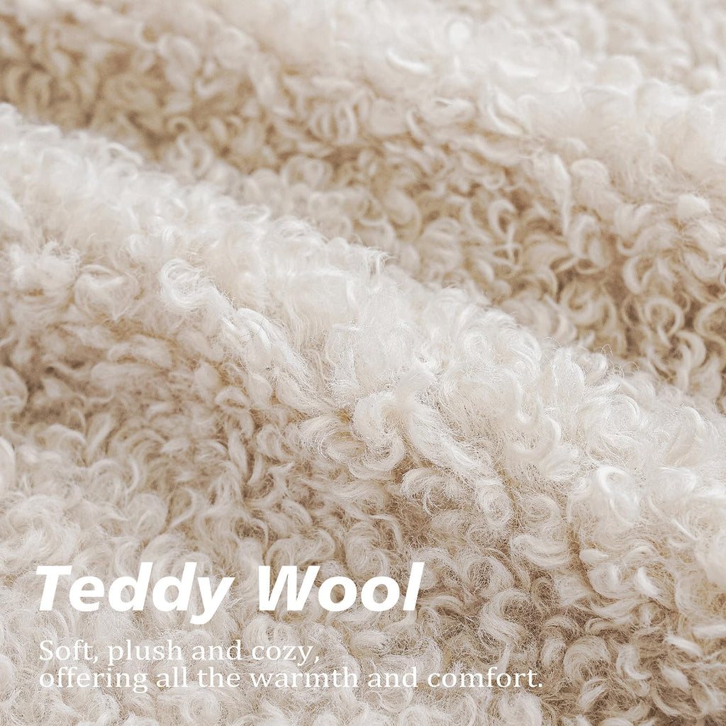 Decorative Fuzzy Faux Fur Throw Pillow Cover 24x24 Inch Ivory