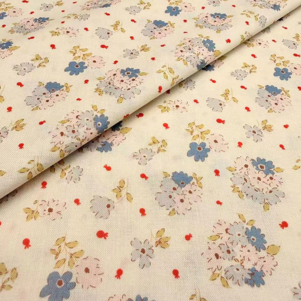 100% Cotton, 108" Wide, Preshrunk, Lightweight, Quilt Backing Fabric for Sewing and Craft Floral Cottage Bouquet, Cut