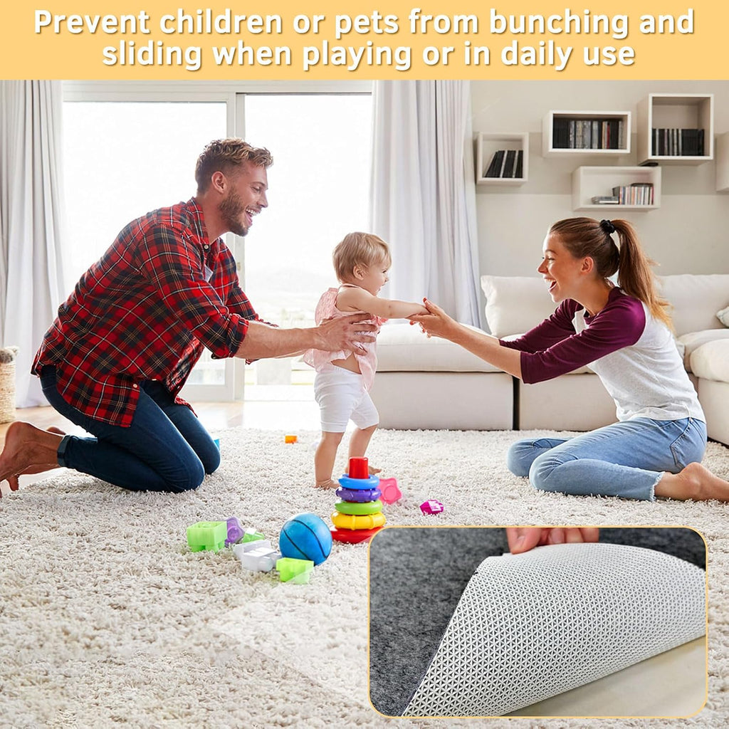 8x10 ft Rug Pad, Waterproof & Non Slip Rug Pads Felt + Rubber Backing, Under Rug Carpet Non Slip Pad for Hardwood - Set of 80