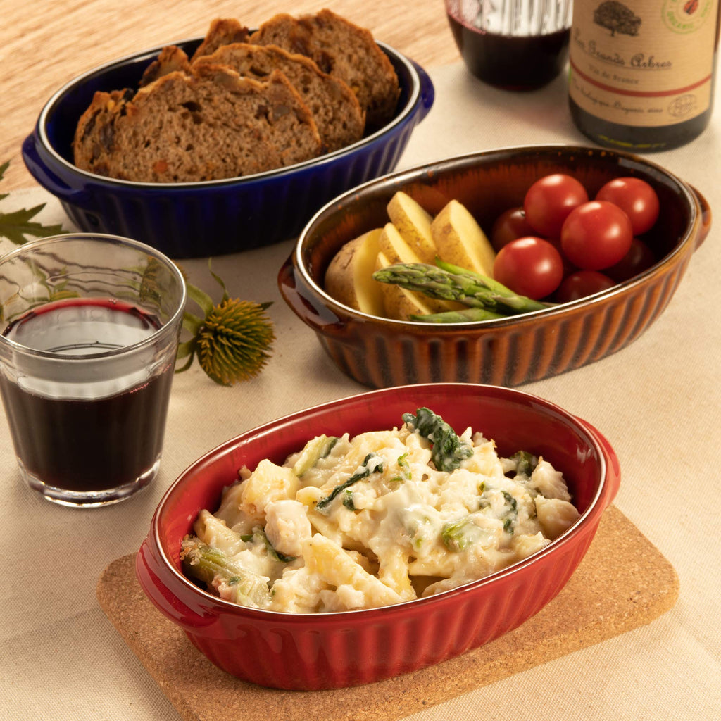 Gratin Dish, Gather, Brown, Diameter 7.3 x Depth 4.6 x Height 1.9 inches (18.5 x 11.7 x 4.8 cm), 16.2 fl oz