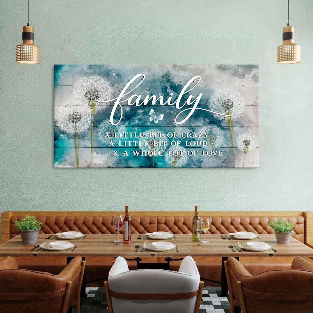 Inspirational Family Wall Art Farmhouse Home Decor Dandelion Botanical Canvas Prints Rustic Family Saying Sign