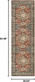 Oriental Hallway Runner Rug Non Slip, 2.5x8 Kitchen Washable Runner Soft Hallway Rug, Traditional Ul