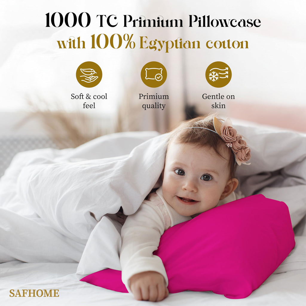 Extra Large Pillowcase King 25 x 43 Inches 300 Thread count Fits Your Oversized Pillows 100% Egyptian Cotton Envelope
