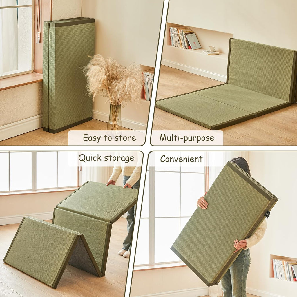 Japanese Tatami Mat, Folding Rush Grass Floor Mattress