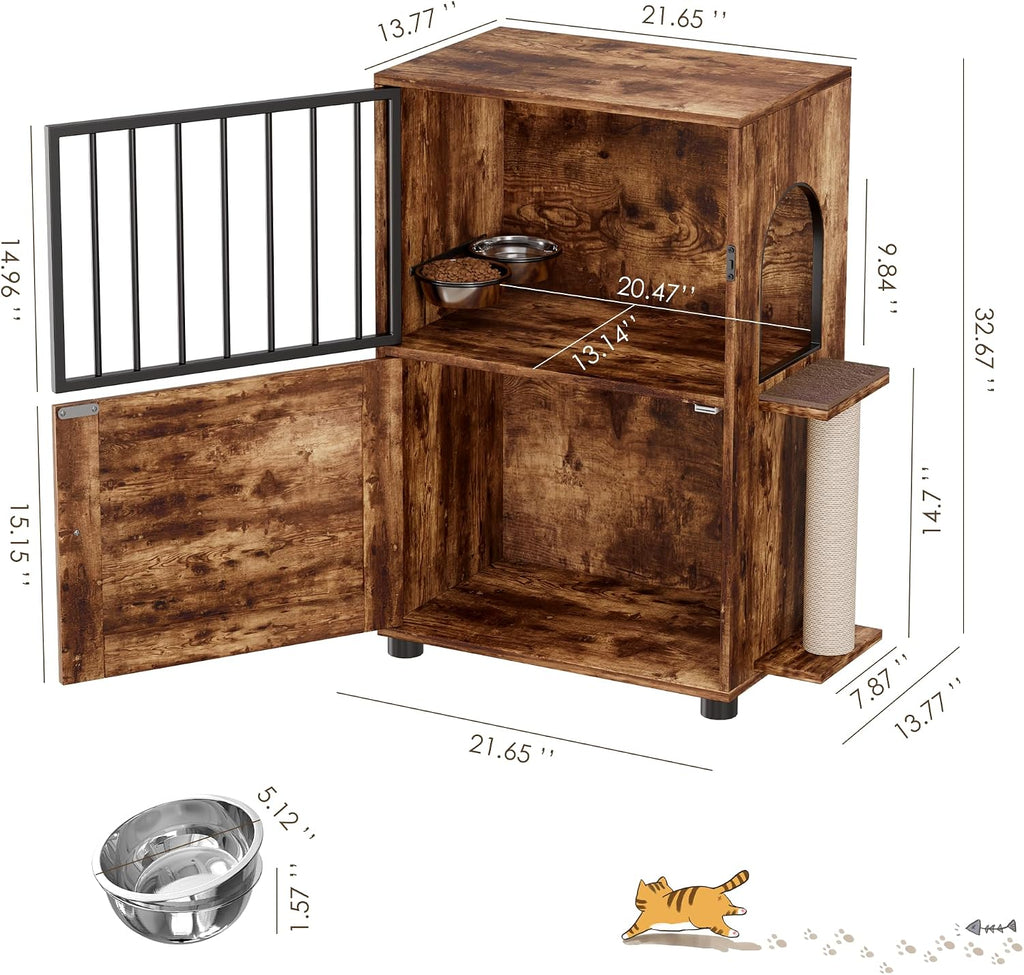 Dog Proof Cat Feeding Station, Dog Proof Cat Feeder, Cat Food Table, Vintage