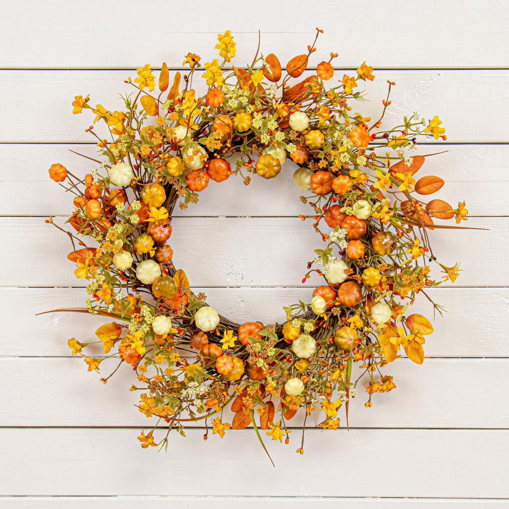 22 Inches Fall Wreath Fall Wreaths for Front Door Thanksgiving Wreath