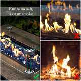 20 lbs Fire Glass for Propane Fire Pit, 1/2-Inch Reflective Fireplace Glass Rocks for Fire Pit Table, Cobalt Blue - Image 4