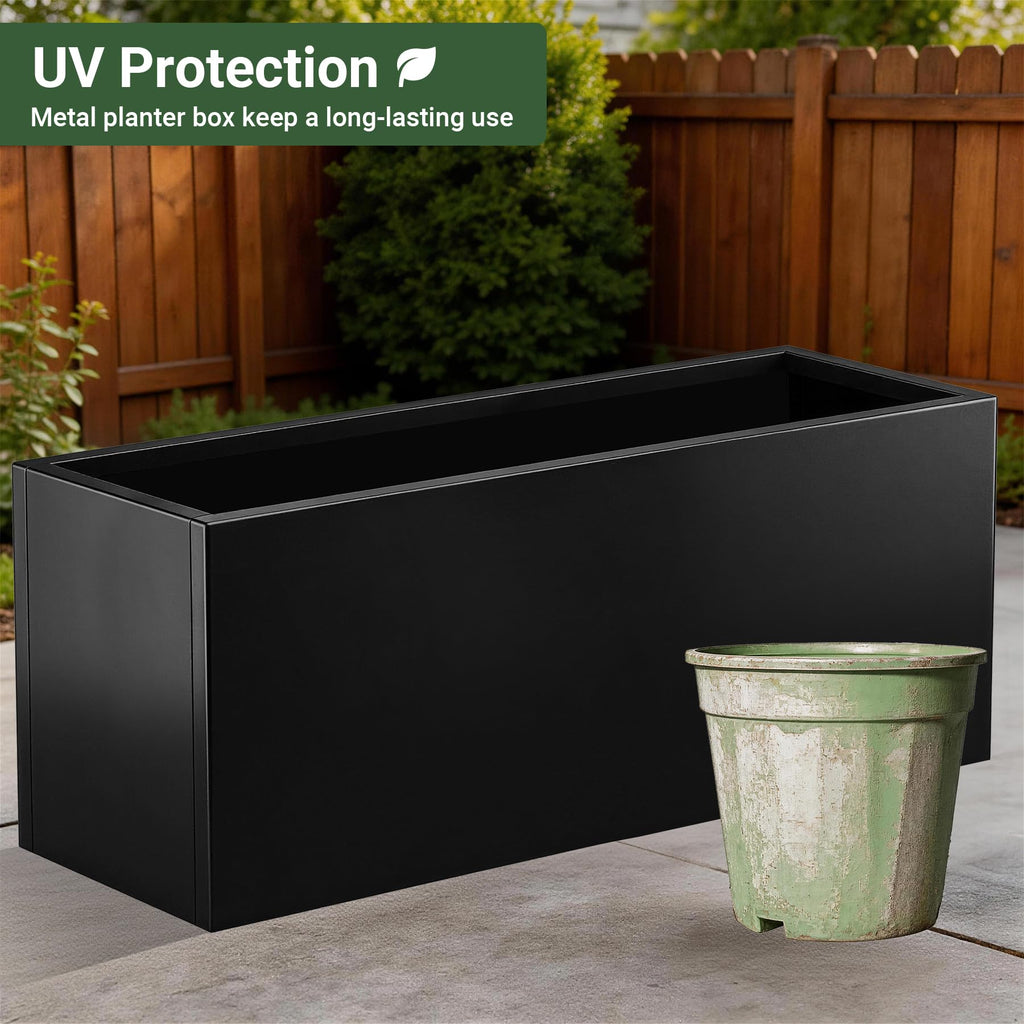 Metal Planter Box 46" x 16" x 16", Tall Rectangle Planter Box