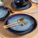 Ceramic Dinnerware Sets for 4,Stoneware Coupe Plates and Bowls Sets,Highly Chip and Crack Resistant | Dishwasher &