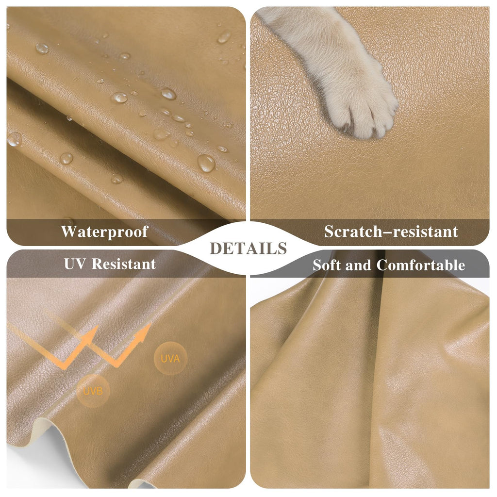 Faux Leather Fabric, 1.05mm Thick Vinyl Upholstery Soft Durable Synthetic Material PU Leather for Sofa Chairs Bags