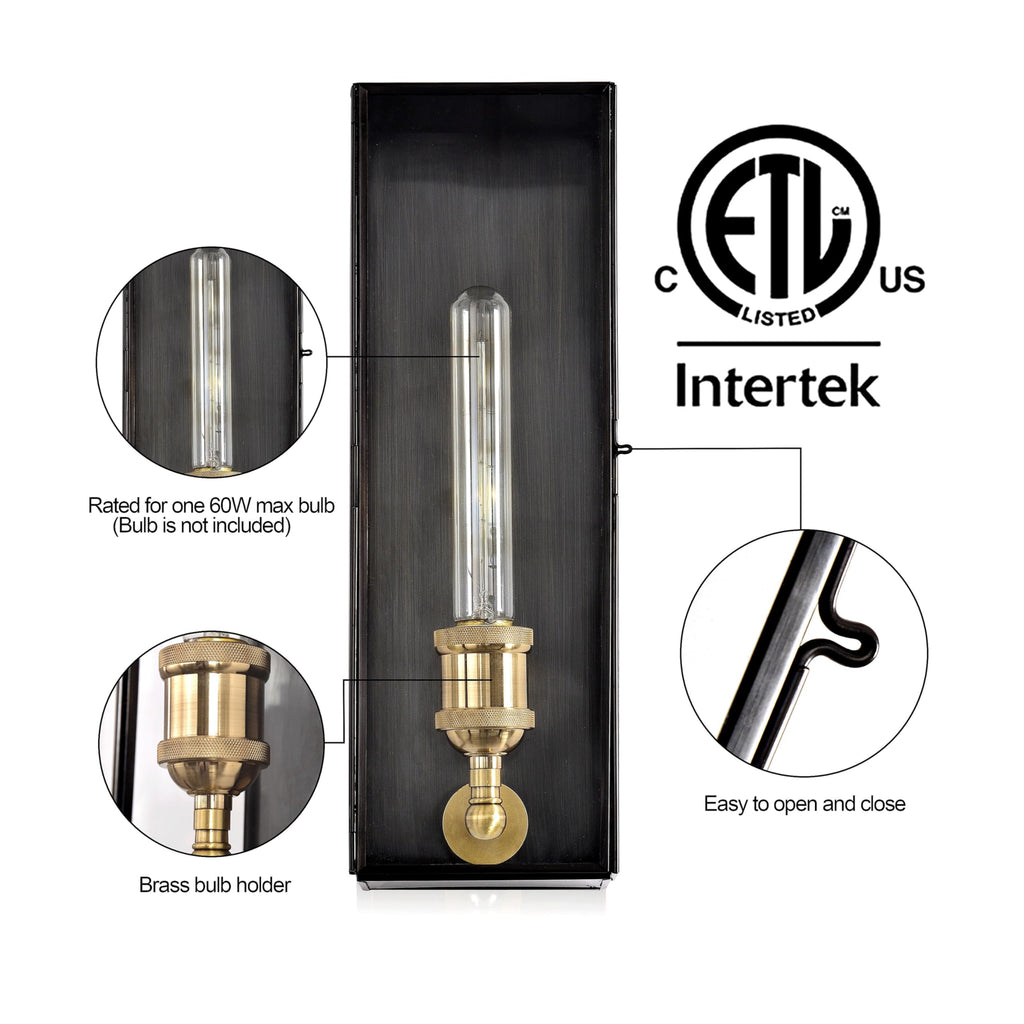 Outdoor Wall Lanterns Set of Two, Solid Brass Waterproof Exterior Light Fixtures, Front Porch Lights Outside Sconces