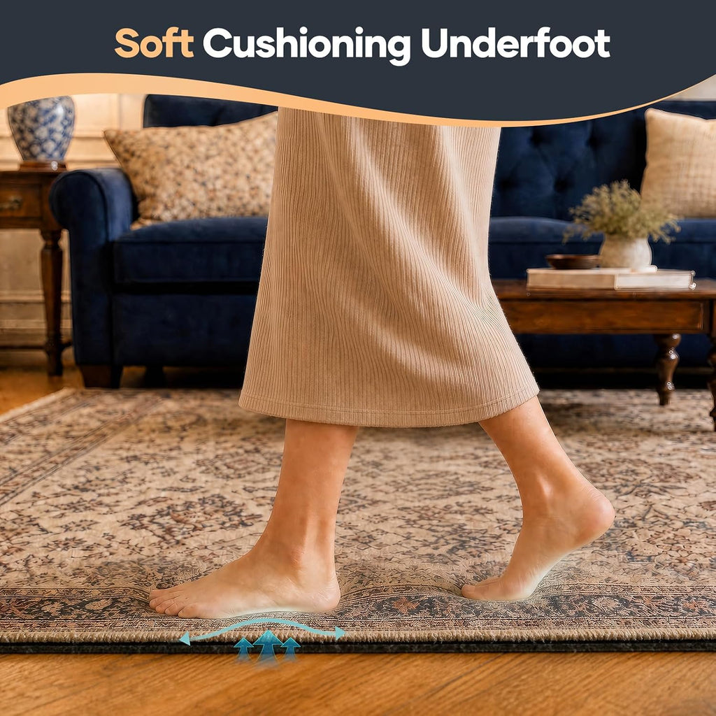 Felt Cushioned Rug Pad 8 x 10 Ft, 1/4 Inch Thick, Dense Needle-Punched Carpet Underlay for Area Rugs, Protector Mat - Set of 80