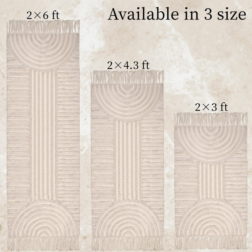 Boho Bathroom Rugs with Tassels 2'x3' Cute Bath Mat