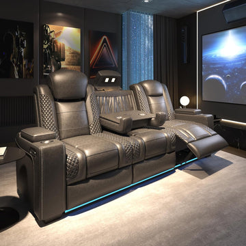 VanAcc Home Theater Seating, Power Movie Loveseat Recliner with USB & Wireless Charging