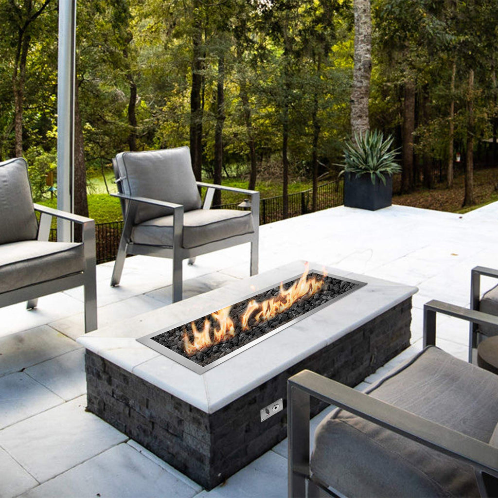 48 x 6 Inch Linear Fire Pit Burner with Spark Ignition Kit