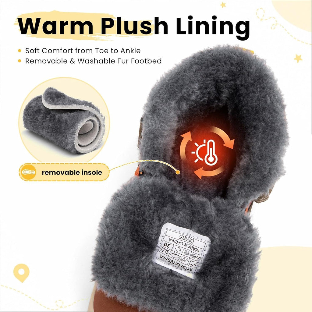 Kids Hiking Boots Boys Girls Winter Snow Boots for Cold Weather