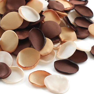 300pcs Rose Petals Rust Brown Earth Tones Faux Silk Flower Petals for Wedding Flower Girl Basket Aisle Scatter Dinner
