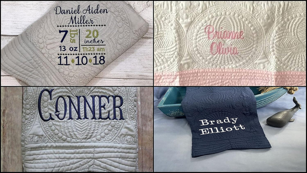 Blanket Quilt | Monogrammed Blankets for Boys and Girls | Embroidered Baby Gifts | (Airplane)