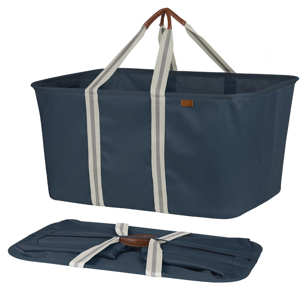 Collapsible Laundry Baskets, 50L LUXE Tote 2 Pack, Navy