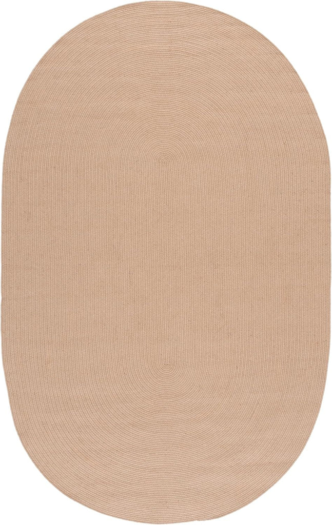Braided Oval Rug, Jute Textured Brown BRA802A