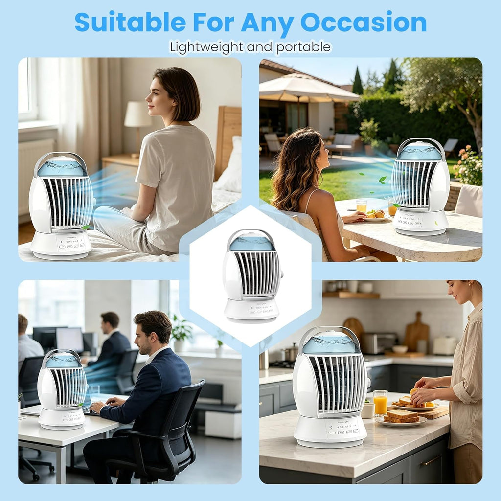 Portable Air Conditioners, 3 in 1 Evaporative Air Cooler, Cooling Fan with Remote Control, 6-12H Timer, 3 Modes