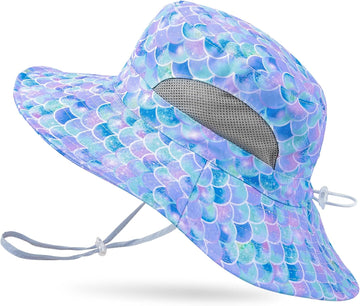Kids Sun Hat, UPF 50+ Girls Beach Hat for Toddler Kids
