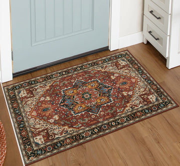 Ultra-Thin Washable Area Rug - 2x3 Small Kitchen Rug Mat, Oriental Non-Slip Non-Shedding Indoor Floor Carpet Sink