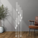 2 Sets 8 Arms 50" Tall Acrylic Candelabra Centerpieces,Clear Candle Holder, Floor Candlestick Holders with Lampshade