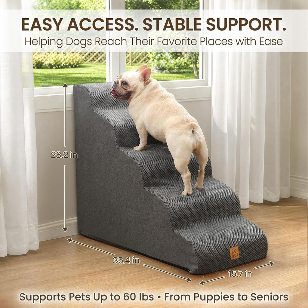 Pet Stairs for High Beds, 28.2" H 5-Step Dog Steps for Small & Medium Dogs