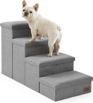 Dog Stairs with Storage, 22" H Wider Dog Steps, 4-Step