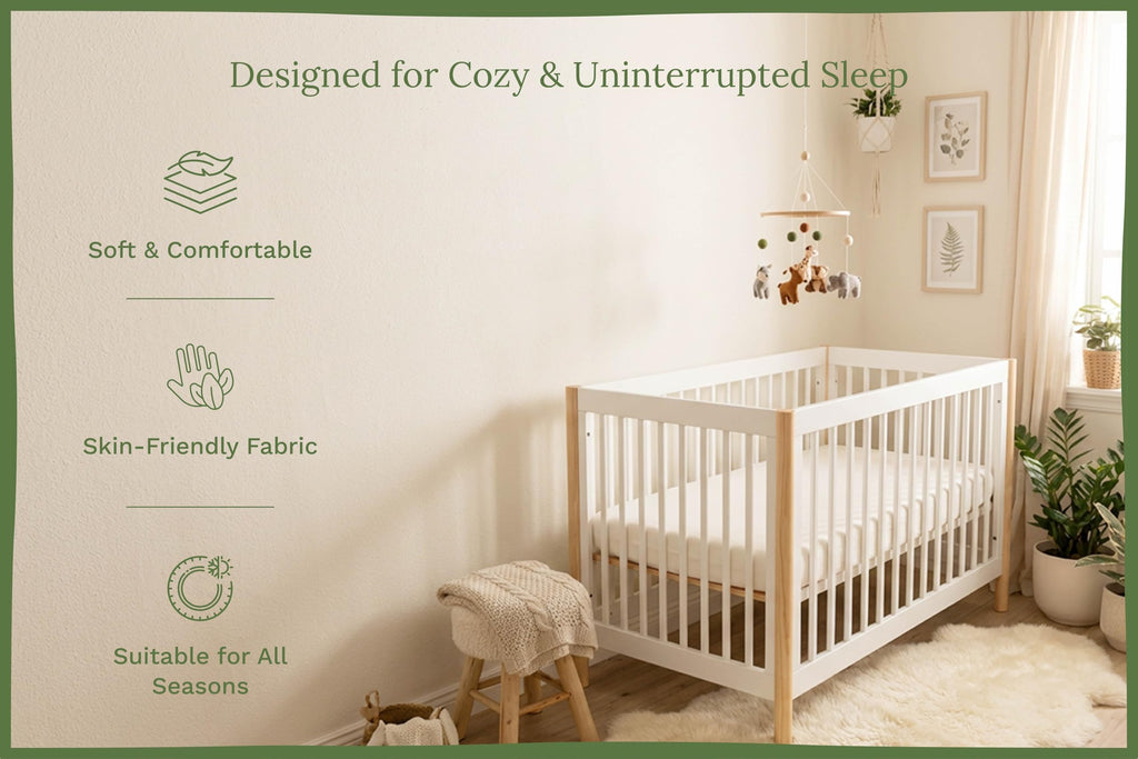 Cotton Fitted Crib Sheets - 100% GOTS Certified Organic Cotton, All-Natural, Dye-Free, Unbleached, Toxic-Free &