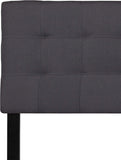 Bedford Tufted Upholstered King Headboard in Dark Gray Fabric