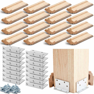 4 Set 3-1/2" Newel Post Mounting Kit Deck Stair Floor Installation