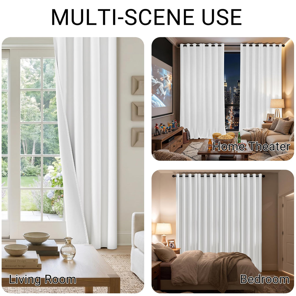 White Blackout Curtains 63 Inches Long 2 Panels
